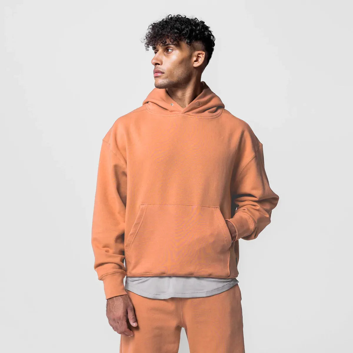 Loose American Style Exercise Workout Outfit Men's Trendy Casual Hooded Cotton Sweater Sweatpants Two-piece Set - Bellarte Enchanté Loose American Style Exercise Workout Outfit Men's Trendy Casual Hooded Cotton Sweater Sweatpants Two-piece Set